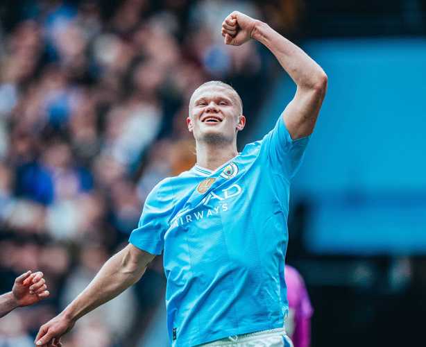 哈兰德本场数据:2粒进球,1次助攻,7射3正,2次关键传球