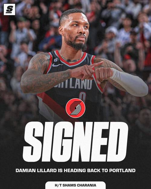 开拓者官方对比利拉德新秀与今日定妆照 本人转发:快速成长💪