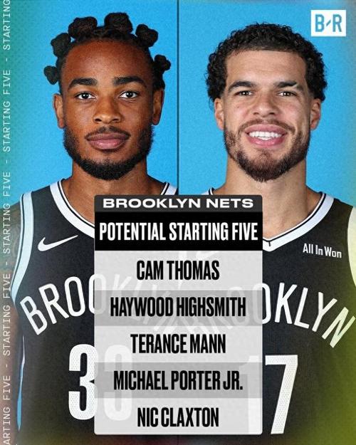 美记评篮网潜在先发：杰明+托马斯+小波特+克洛尼+克拉克斯顿