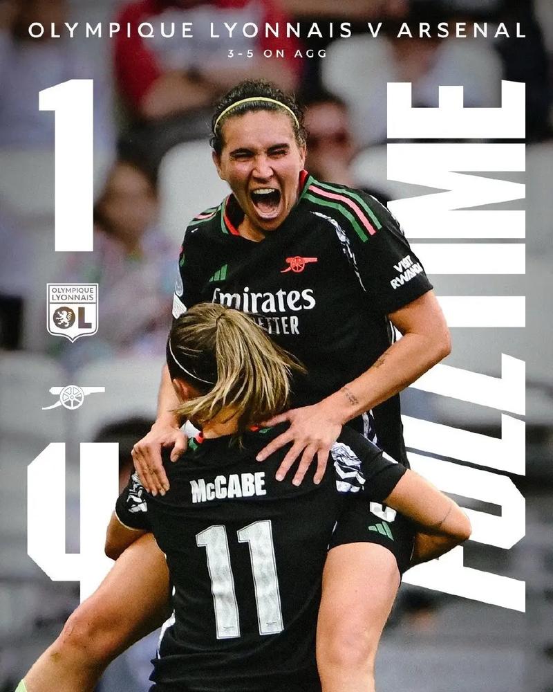 女足欧冠首轮赛果：巴萨7-1拜仁、皇马6-2罗马、阿森纳1-2里昂