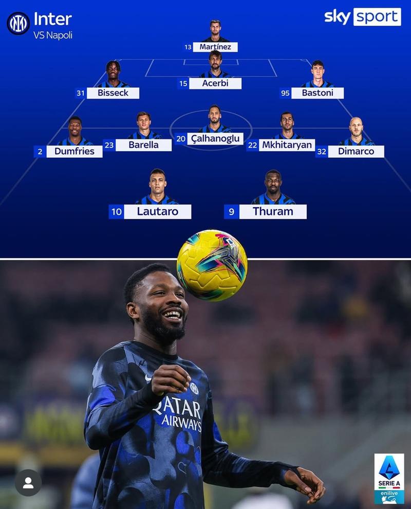 米体预测国米本轮首发:劳塔罗、博尼搭档锋线,恰20、巴雷拉出战